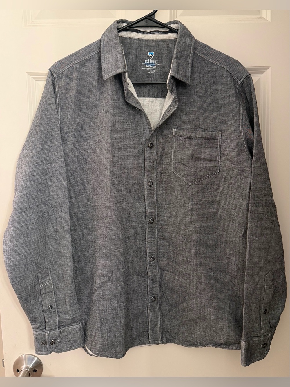 Kuhl Men’s Woven Button Down Shirt, Gray, M